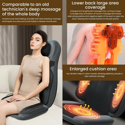 Full Body Massage Mat Heated Waist Airbag Remote Control Neck Back Leg Brown
