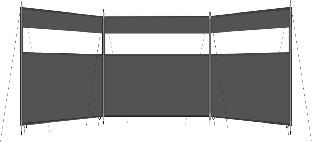 Camping Windbreak 4.4m Outdoor Privacy Shelter Oxford Iron Black HIKEMAN Tarp