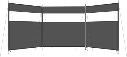 Camping Windbreak 4.4m Outdoor Privacy Shelter Oxford Iron Black HIKEMAN Tarp