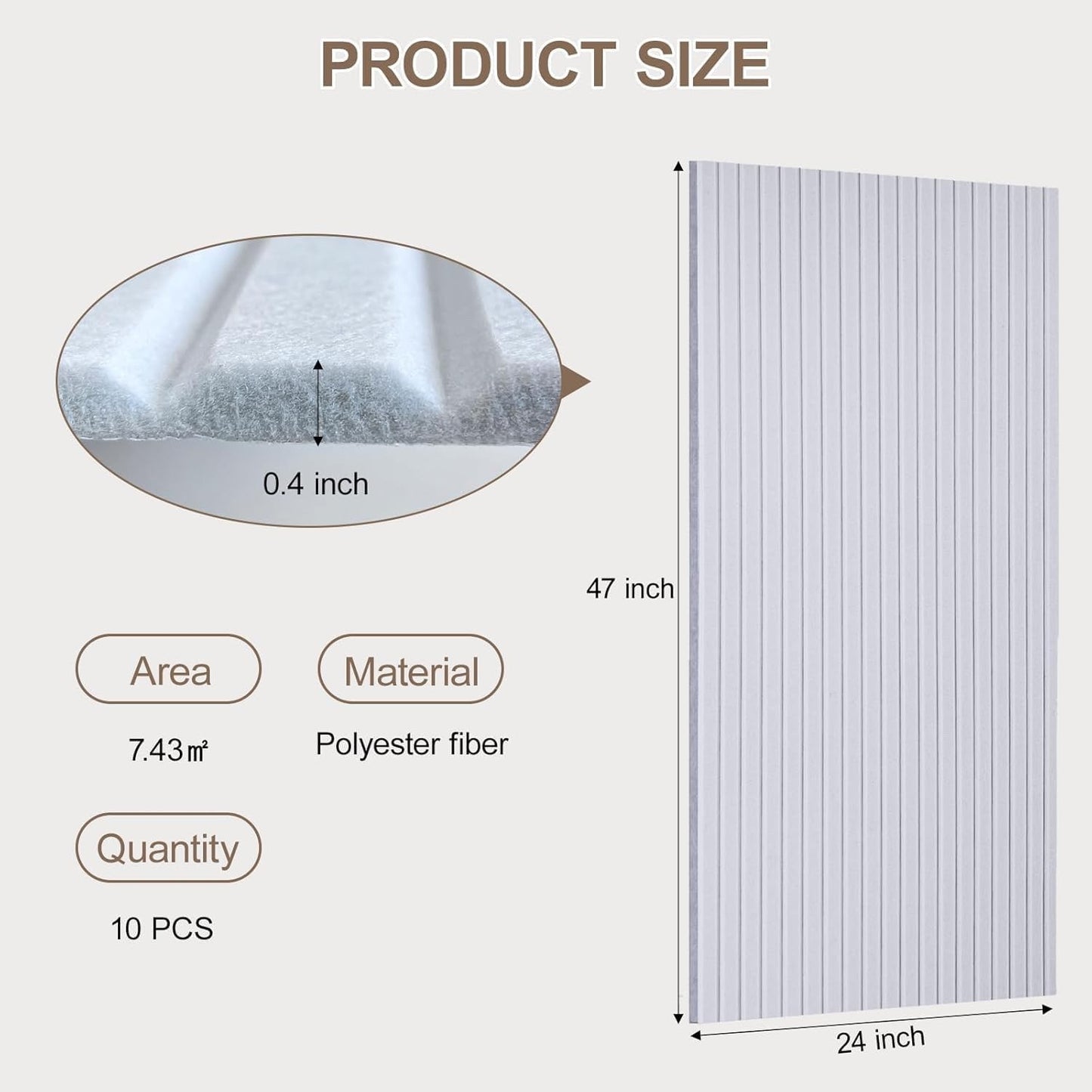 Acoustic Panels 10 Pack 47x24 in Soundproof Wall Panels Self Adhesive Foam