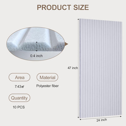 Acoustic Panels 10 Pack 47x24 in Soundproof Wall Panels Self Adhesive Foam