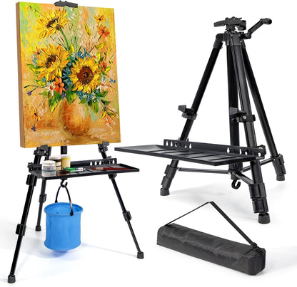 Artist Easel Tripod Stand 50-152cm Aluminium Painting Canvas Carry Bag Black