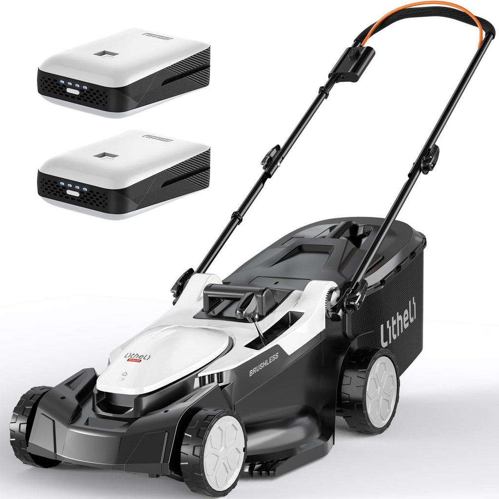 Litheli 40V Cordless Lawn Mower 43cm Brushless 2x4.0Ah Battery 40L