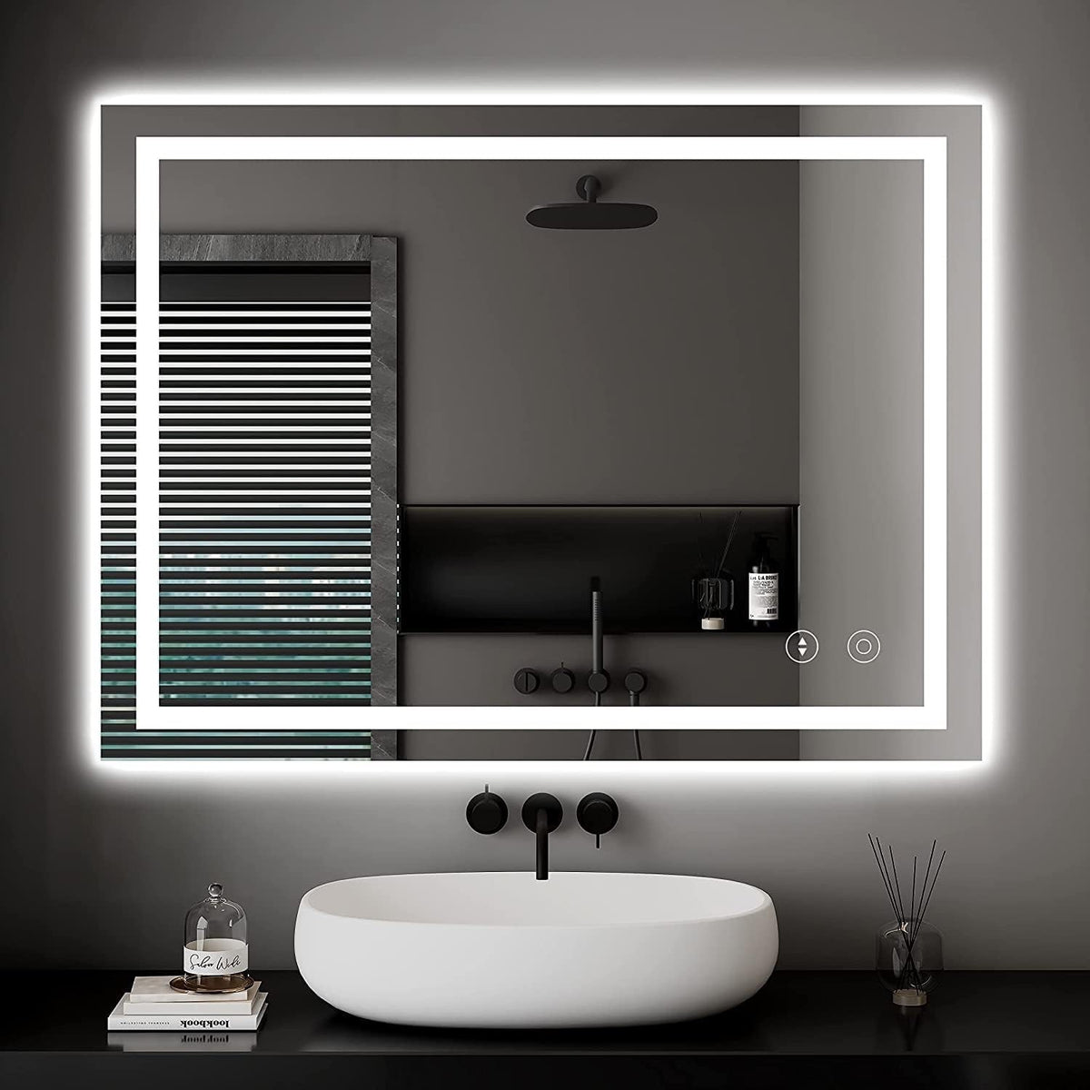 LED Bathroom Mirror 500x700mm Backlit Dimmable 3 Colour Demister Wall Mount