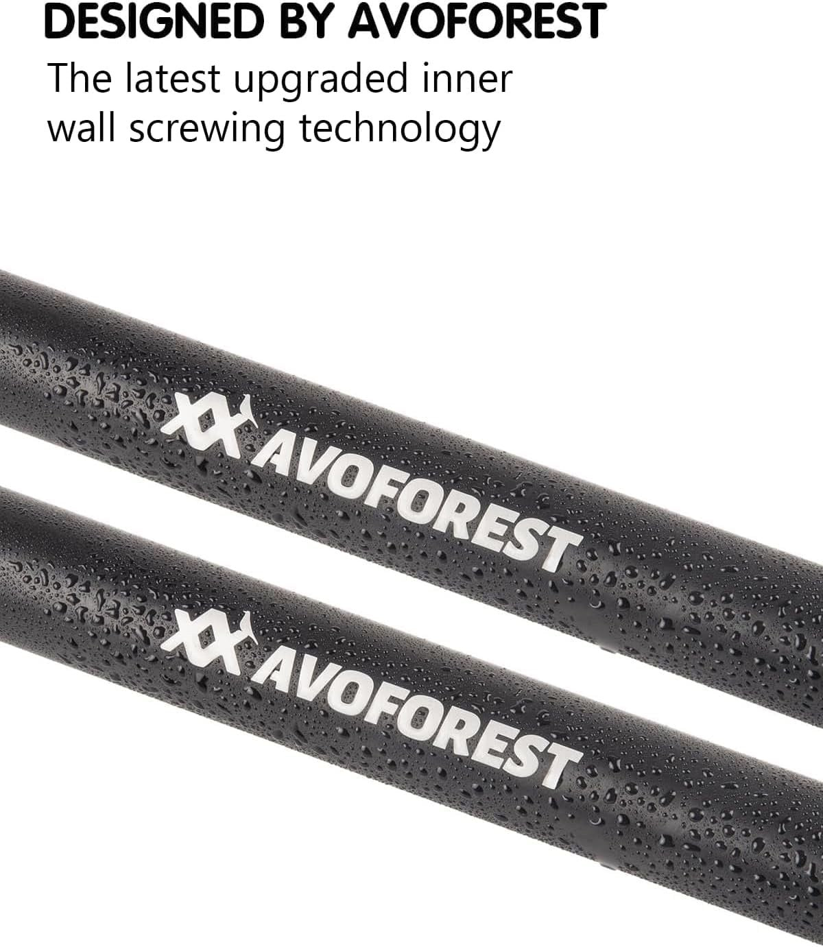 Tent Poles Telescoping Tarp Aluminum 8.7FT Adjustable Set 2 Camping Hiking Black