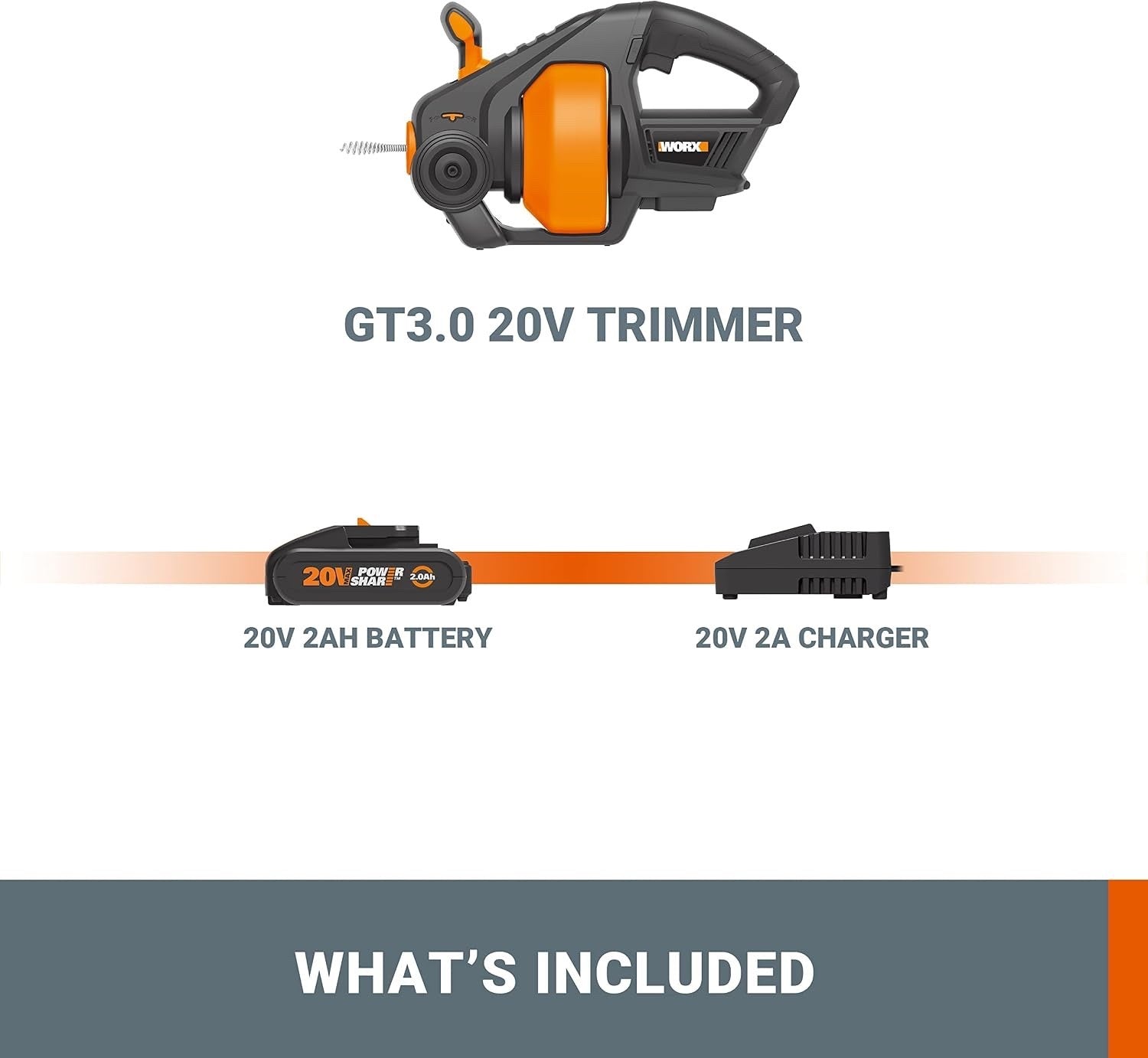 WORX  WX891 Drain Auger, Cordless Plumbing Snake with battery and quick charger