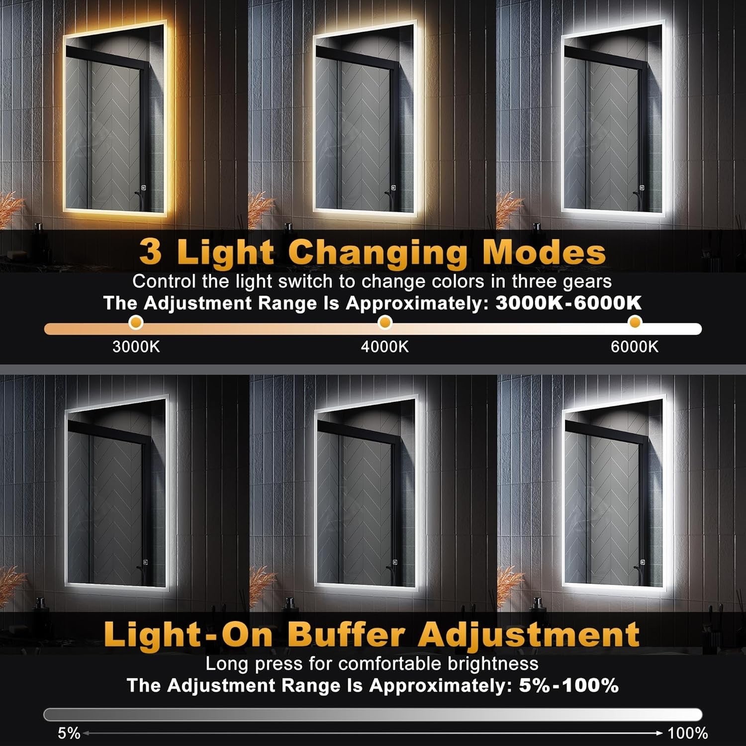 ELEGANT LED Bathroom Mirror 500x700mm Backlit Demister Shaver Socket