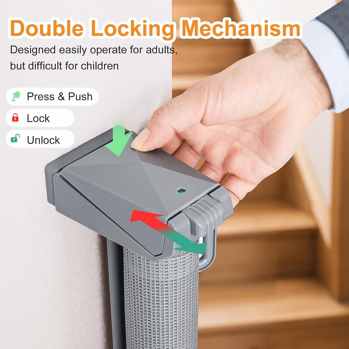 Extra Wide Retractable Baby Pet Gate 3m Indoor Outdoor One Hand Safety Barrier
