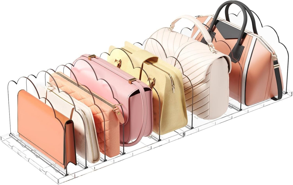 Shelf Dividers 8 Pack Clothes Adjustable Clear Closet Wardrobe Handbag Storage
