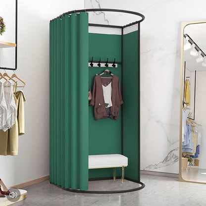 Portable Changing Room Fitting Booth Privacy Curtain 200cm Green Clothing Store