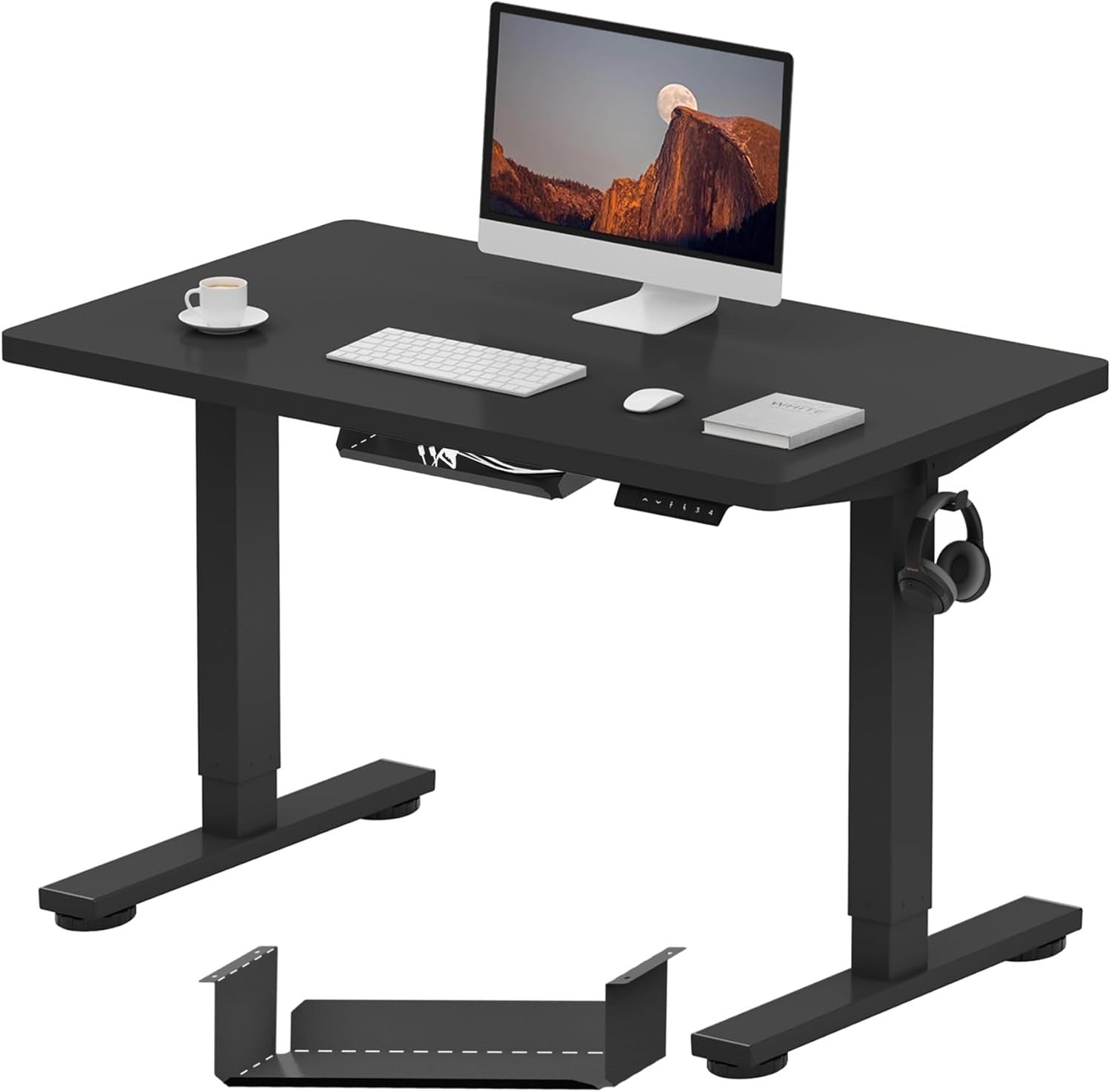 FlexiSpot E1 Plus Electric Standing Desk 100×60cm Height Adjustable – Black