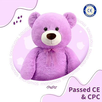 Giant Teddy Bear 130cm Large Soft Plush Purple Cute Gift Kids Birthday