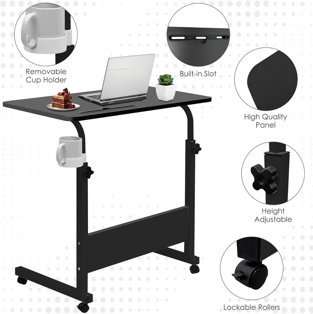 GRANDMA SHARK 80 × 40 cm Computer Desk Gaming Desk Rolling Table Bed