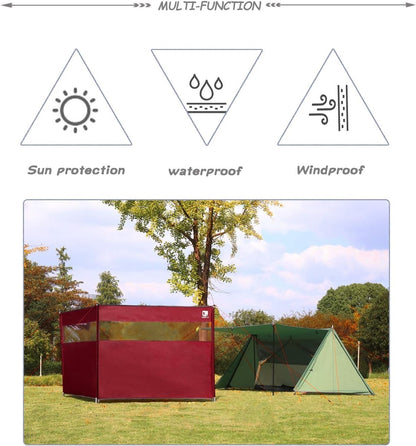Camping Windbreak 4.4m Outdoor Privacy Shelter Oxford Iron Black HIKEMAN Tarp