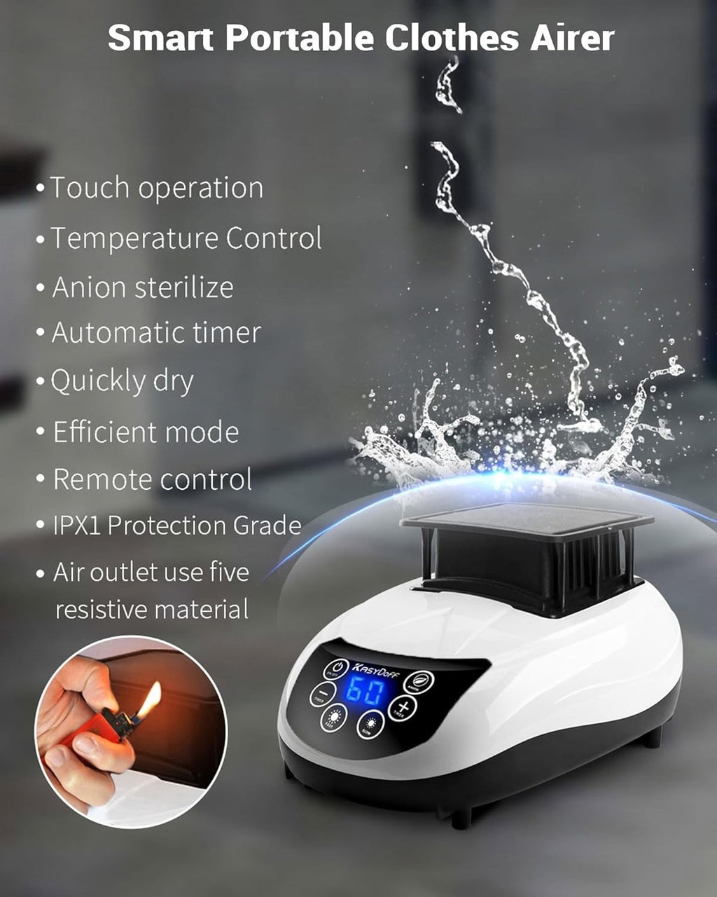 Heated Clothes Airer 1500W 2 Tier Electric Dryer with Remote Timer Indoor