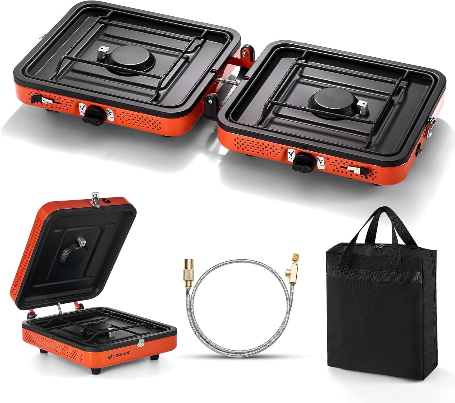 Odoland Portable 2 Burner Camping Stove 4400W Camp Stoves Lightweight Camping