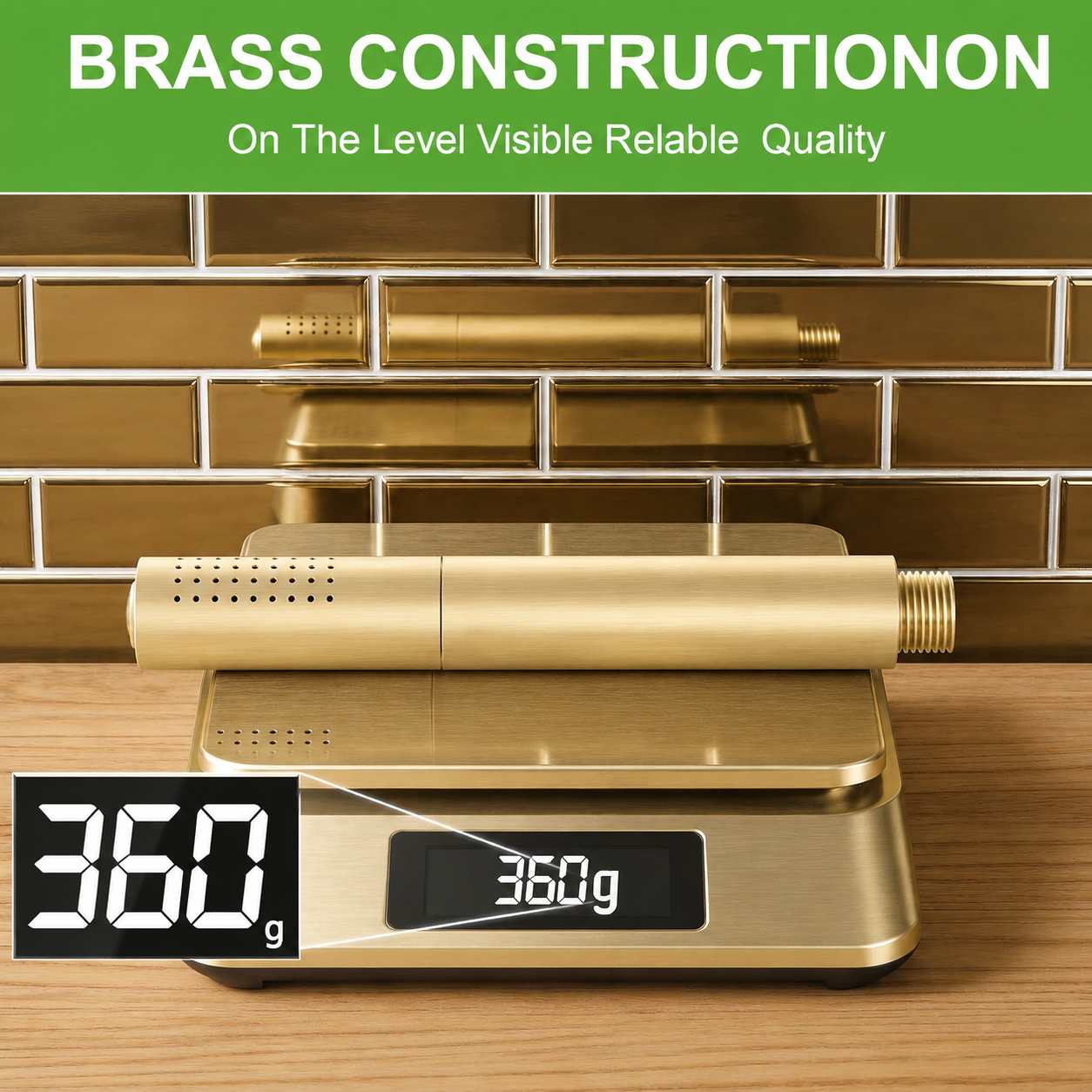 Shower Riser Rail Kit Brushed Gold Pressure Boost Head Hose Adjustable Holder