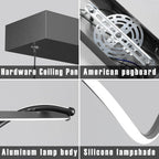 Mikeru 120cm Black Spiral LED Pendant Light Modern Dining Table Lighting Dimmabl