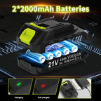 20” Cordless Hedge Trimmer 21V 2x2000mAh Battery 50cm Dual Blade Hedge Cutter