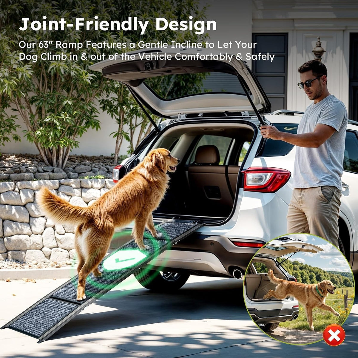 Dog Ramp Car Folding Pet Ramp 160x44cm Non Slip Aluminium 90kg SUV Boot Portable