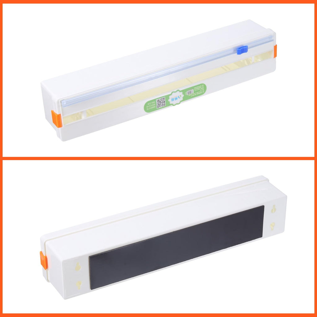 sourcing map Plastic Wrap Dispenser Slide Cutter Cling Wrap Dispenser White