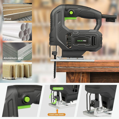 400W Electric Jigsaw Variable Speed 3000SPM 45° Bevel Cutting Tool