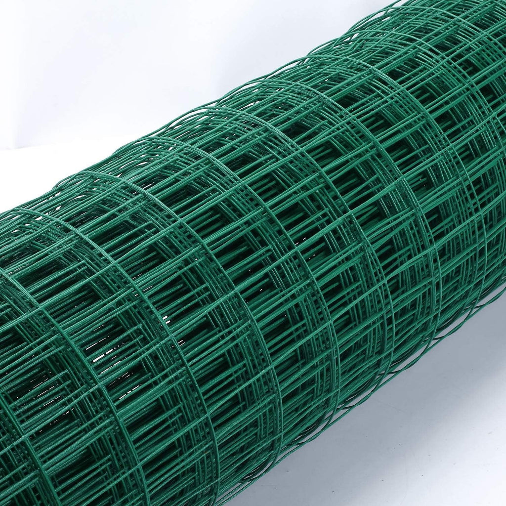1M x 30M Green PVC Coated Wire Mesh Fence Roll 6x6cm Poultry Chicken Garden Net