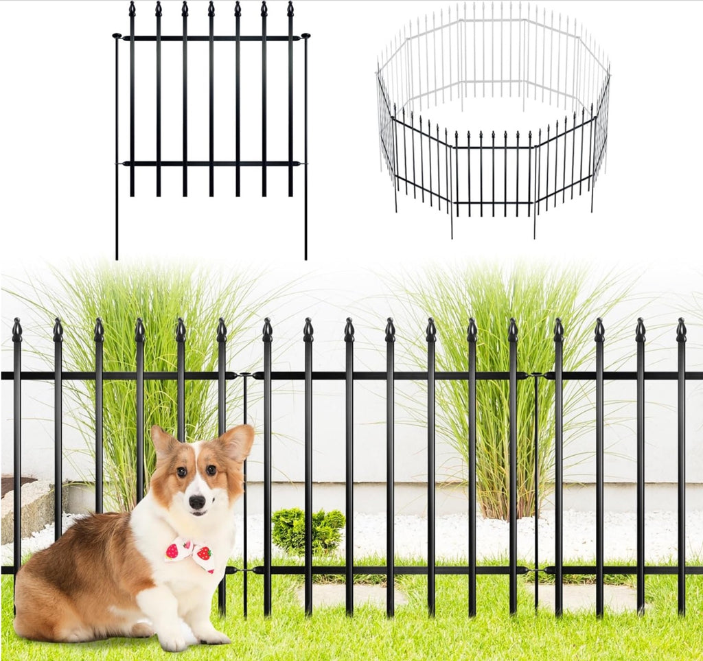 ARIFARO Decorative Metal Garden Fence 61cm high x 61cm Wide 5 Pack