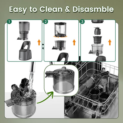 Cold Press Juicer Machine 2.6L Hopper 150mm Feed Chute 3-in-1 Brushless Motor