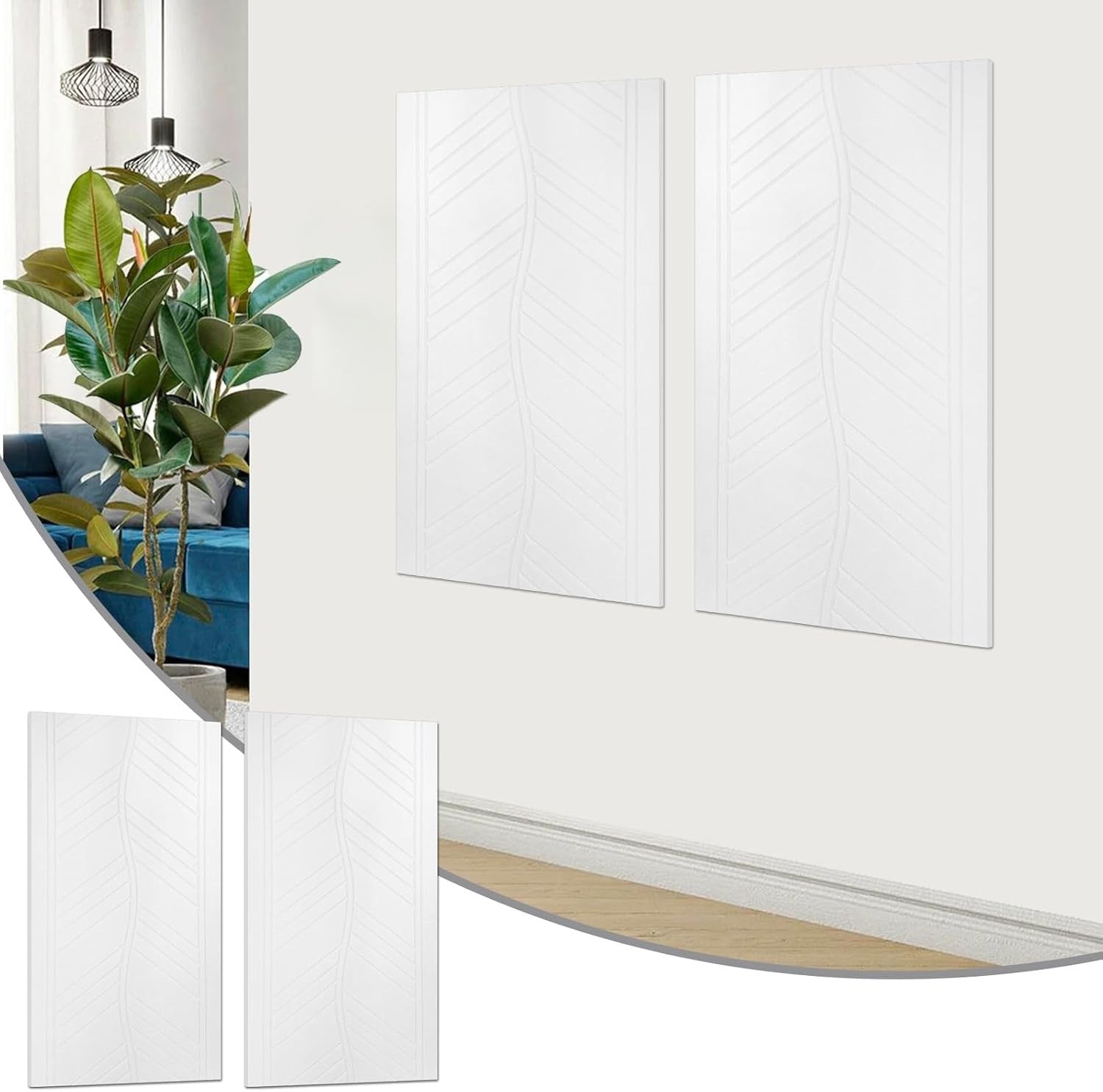 10 Pack White Acoustic Wall Panels 48.8x24.4 Self Adhesive Soundproof Foam Tiles