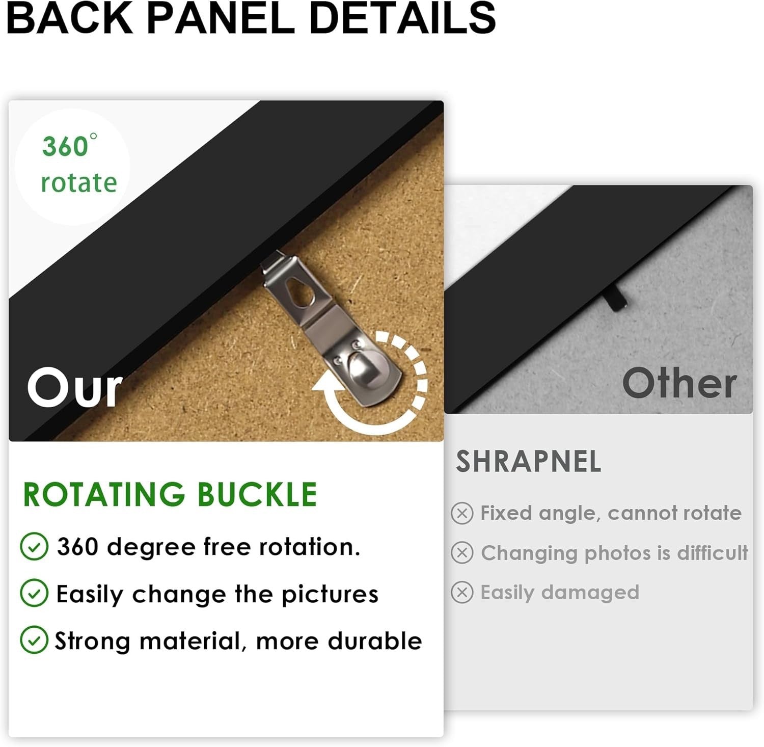 50x70cm Black Picture Frame w A2 Mount Wall Mounted Plexiglass