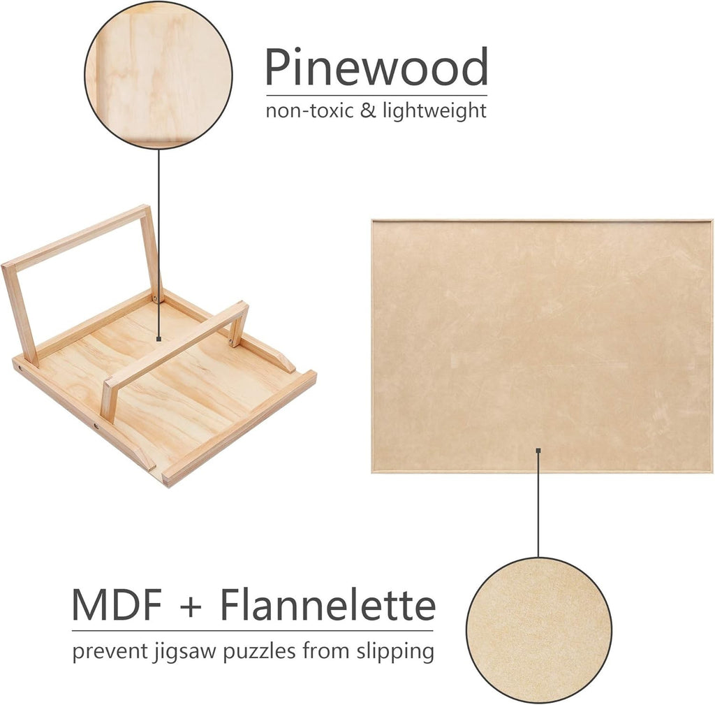 1000pc Jigsaw Puzzle Board w Stand Adjustable Table Flannel Surface