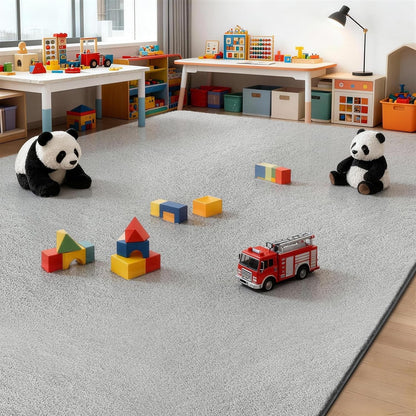 Fluffy Shaggy Rug 160x230cm Light Grey Non Slip Washable Soft Living Room Carpet