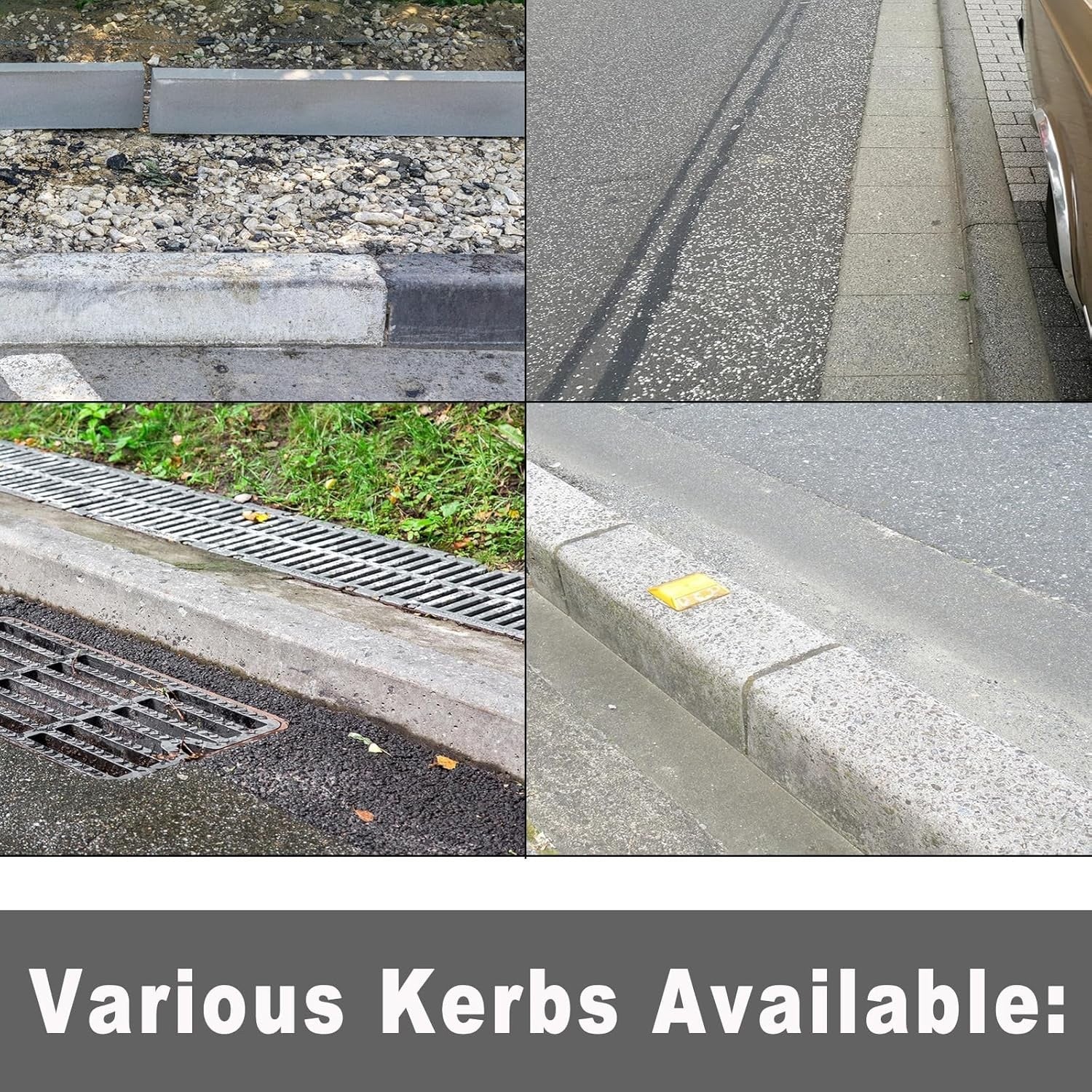 2in Rise Rubber Kerb Ramp 100x25x5cm Non Slip Threshold Driveway Access