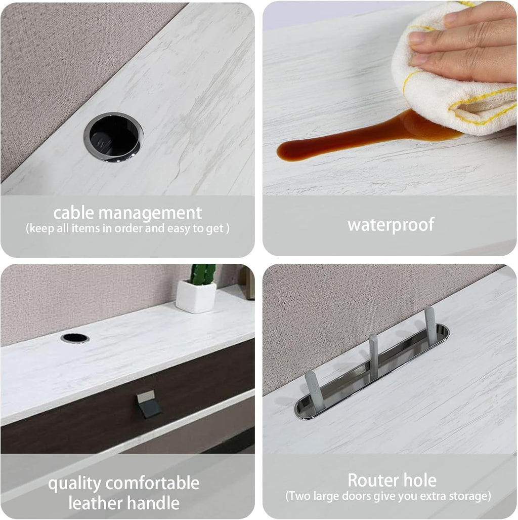 120cm Floating TV Unit Wall Mounted Media Console Cabinet Grey White