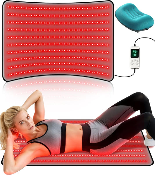 Red Light Therapy Mat 400 LED Infrared Pad Full Body 38x23in Portable TPU
