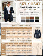 Womens Winter Parka Jacket Fleece Lined Hooded Thermal Coat Navy Blue L