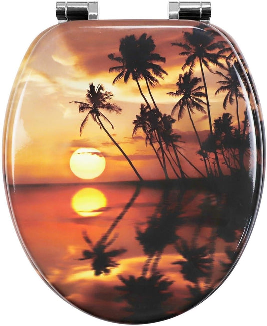 Wood Toilet Seat MDF Soft Close Durable Bathroom Seat Various Designs