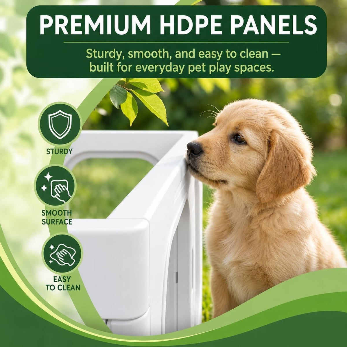 Transparent Puppy Playpen 10 Panel Portable Indoor Outdoor Dog Pen 125x85cm