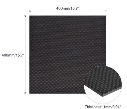 3K Carbon Fiber Plate Sheets 4pc 400x400x4mm Black Panel Car Auto RC Hobby