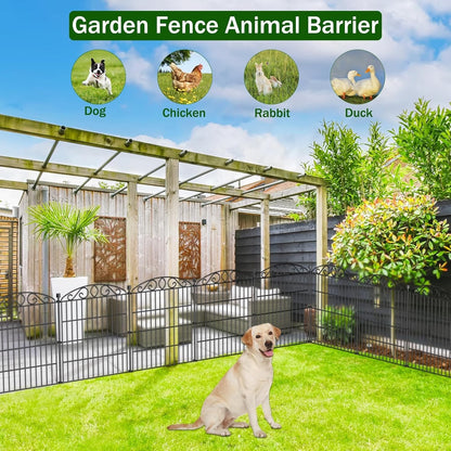 Garden Fence Panels Metal No Dig 76cm High 7.2m Long 12 Pack Animal Barrier