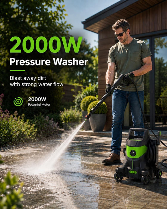 Pressure Washer Jet Wash Electric 2000W 345 Bar 680L/H Car Patio Foam Cannon