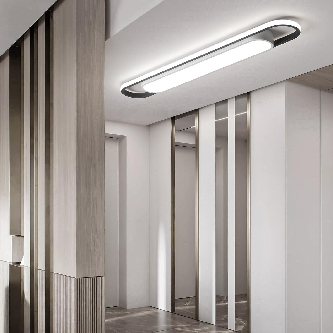 LED Ceiling Light Fixture 62W 6000K Linear Acrylic Metal Hallway Lamp 122cm UK