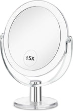 CLSEVXY Vanity Makeup Mirror with Stand 1X/15X Magnification Double Sided