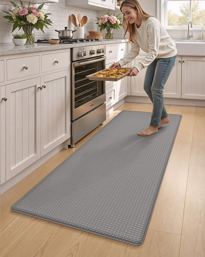 Kitchen Floor Mat Runner Anti Fatigue 60x180cm Grey Non Slip Waterproof PVC