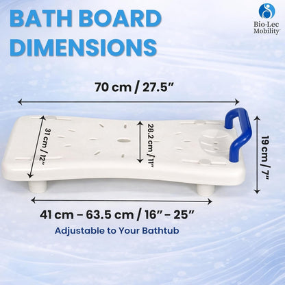 Bath Board Transfer Seat with Handle 70cm Adjustable Elderly Disabled Aid