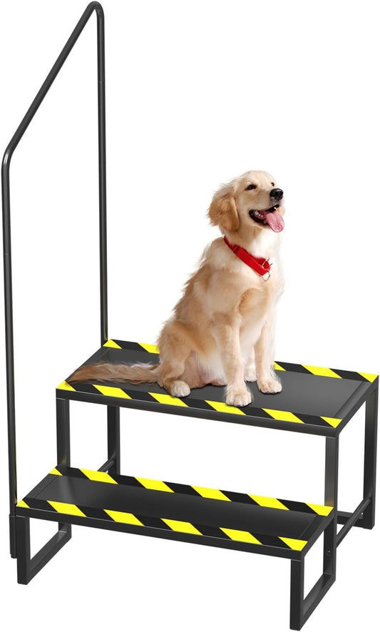 RV Steps 2 Step Stool with Handrail Heavy Duty Portable Ladder Non Slip