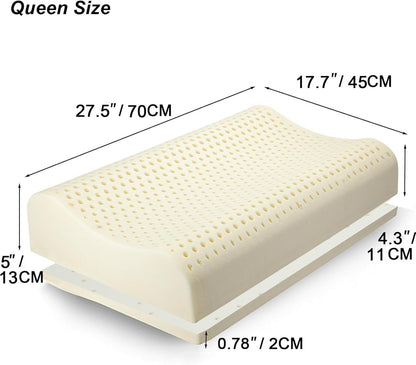 Latex Orthopedic Pillow Ergonomic Neck Support Queen Medium Firm Adjustable Cool