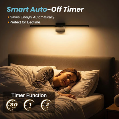 Rechargeable Wall Light Sconce Wireless 60cm Black 10000mAh Remote 360° Dimmable