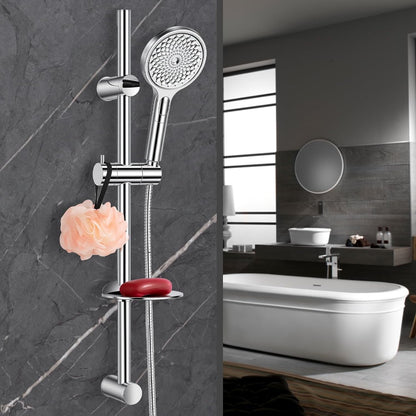 Shower Riser Rail Kit 73cm 4 Mode Hand Shower 1.5m Stainless Hose Soap Dish